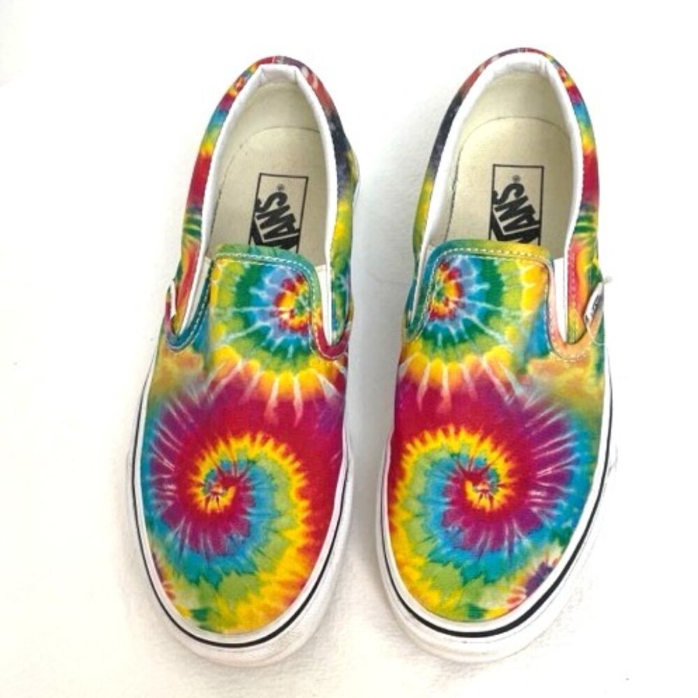 Vans Tie Dye Multicolor Slip-On Skate Shoes‎ Unisex Men 7 Women 8.5 Canvas
